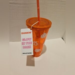 Dunkin’ Halloween 24 Oz Tumbler Glow In The Dark “Dunkin Is The Spice Of Life”..